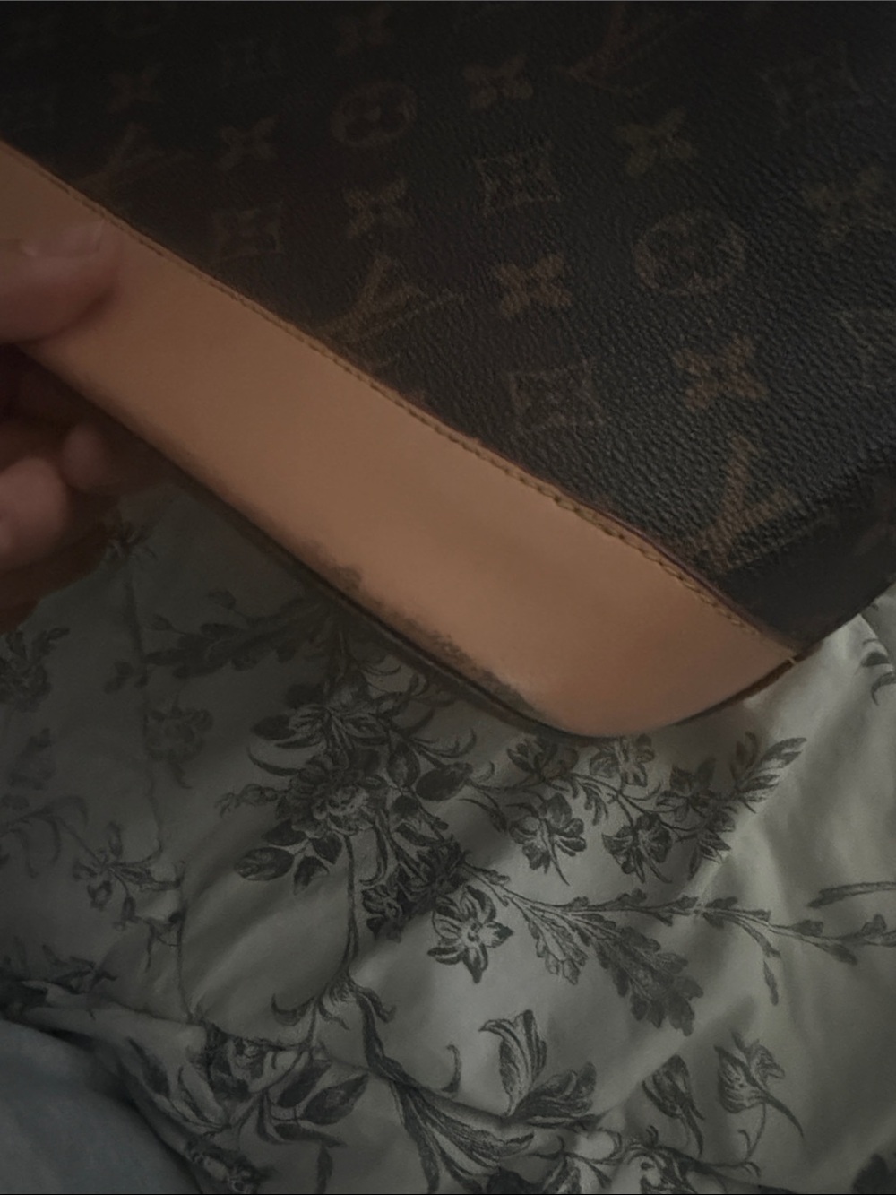 Brown Monogram Satchel with Tan Trim - Picture 12 of 15